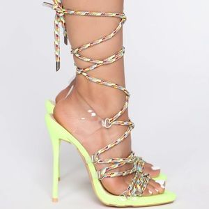 Multicolor Tie Up Heels